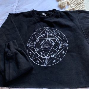 black celestial cropped sweatshirt
